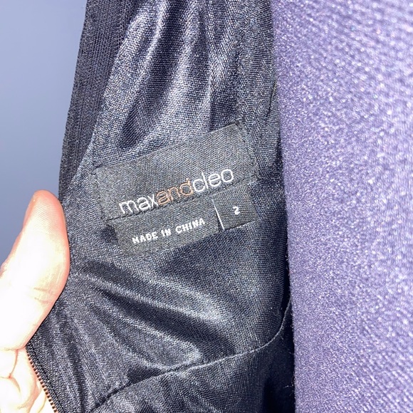 MAX AND CLEO stunning black fitted dress with low V-neck/back neck. Size 2. - Picture 4 of 12